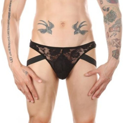 NoGenderWear Jock string Dentelle Lowstic Noir